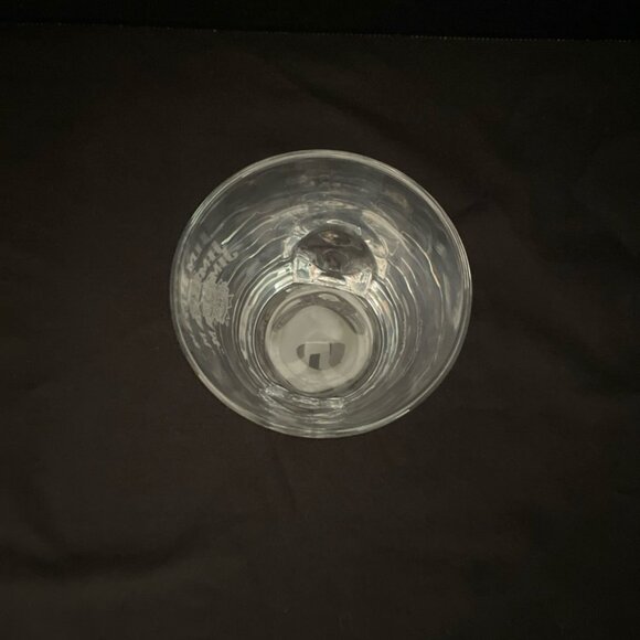 Jim Beam Low Ball Whiskey Glass Clear Etched Indented Sides 8 oz Barware - Picture 5 of 6